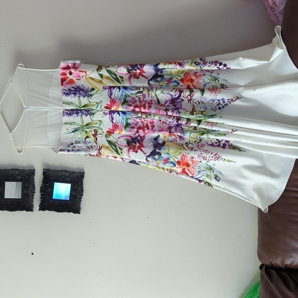 Joseph Ribkoff Floral High-Low Dress - White and Multicolor - Picture 8 of 14